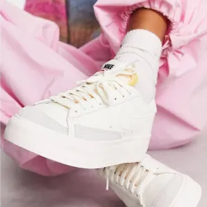 Nike Blazer Platform low sneakers in triple white