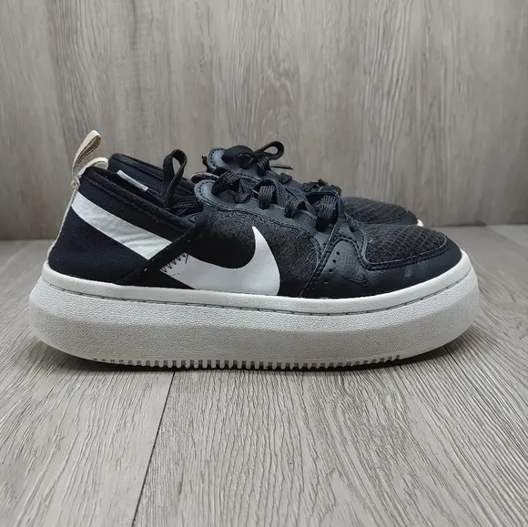 Nike Court Vision Alta Black Platform Sneakers CW6536-001 Women's 6.5