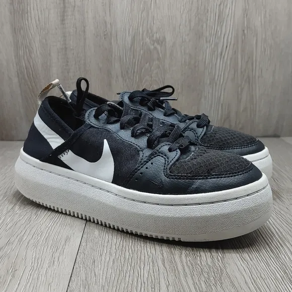 Nike Court Vision Alta Black Platform Sneakers CW6536-001 Women's 6.5