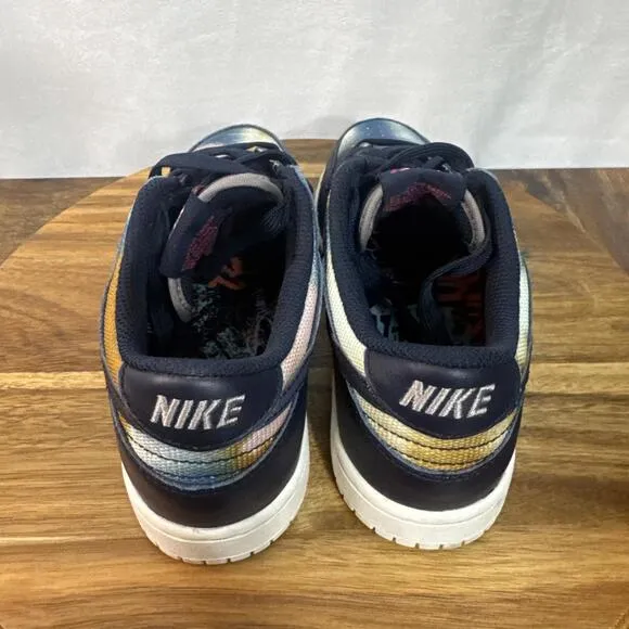 Nike Dunk Low 'Graffiti Tie-Dye' Kids Size 3Y Blue Athletic School Sneakers