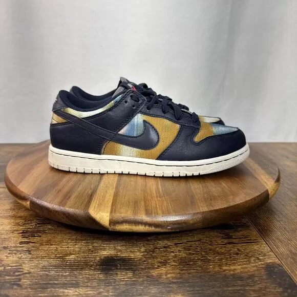 Nike Dunk Low 'Graffiti Tie-Dye' Kids Size 3Y Blue Athletic School Sneakers