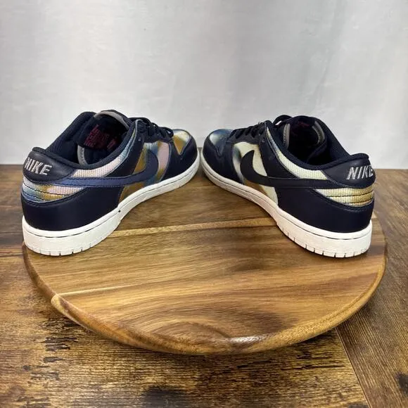 Nike Dunk Low 'Graffiti Tie-Dye' Kids Size 3Y Blue Athletic School Sneakers