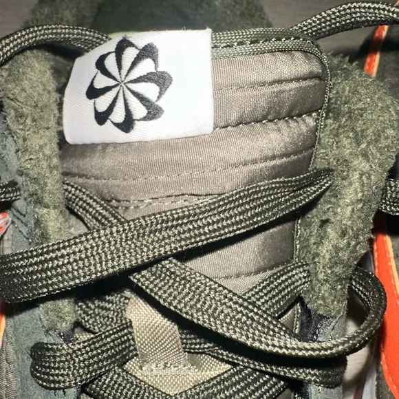 Nike Dunk Low Toasty Sequioa Green and Orange Sneakers with Suede Finish