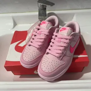 Nike dunk low top pink sneakers for women