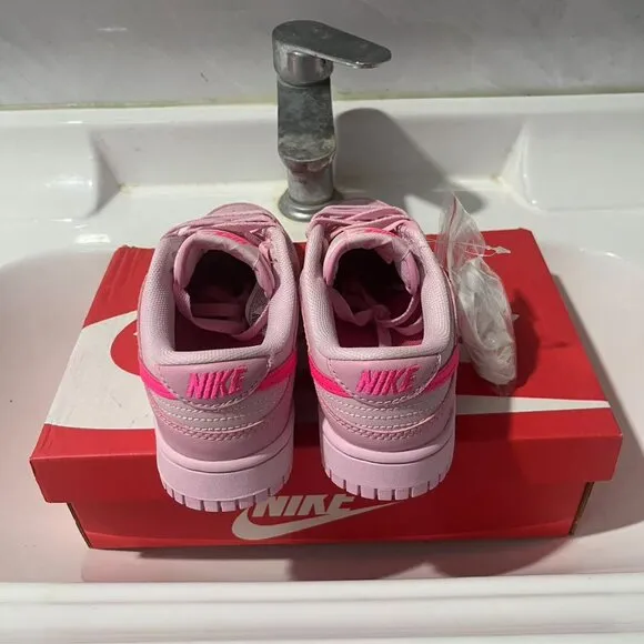 Nike dunk low top pink sneakers for women
