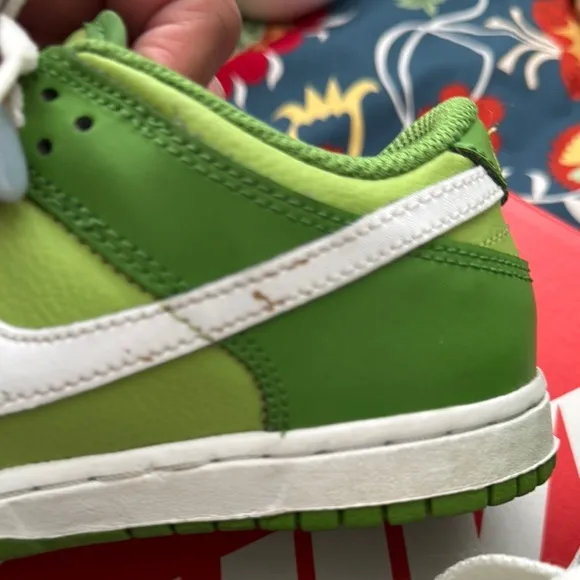 Nike Green and White Low-Top Sneakers