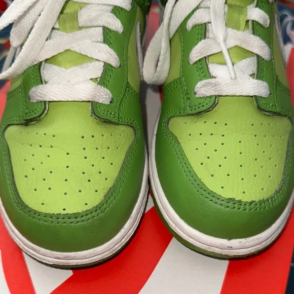 Nike Green and White Low-Top Sneakers