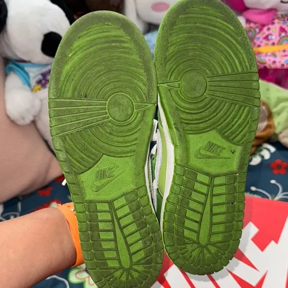 Nike Green and White Low-Top Sneakers