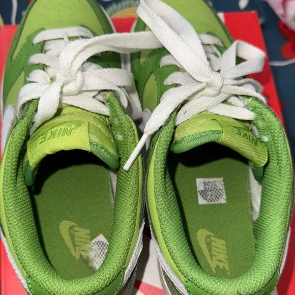 Nike Green and White Low-Top Sneakers