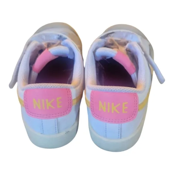 Nike Kids Blazer Low Top '77 White/ Yellow/ Pink Unisex Sneakers Size 2.5Y