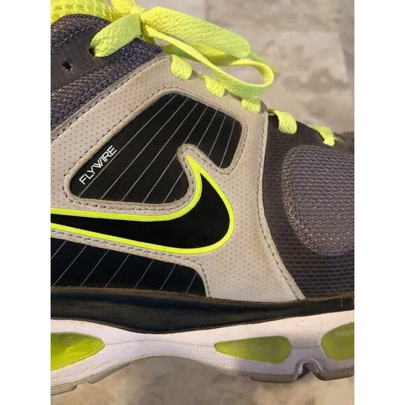 Nike Men's Flywire Athletic Running Low Top Sneakers Size 12US Grey/Neon Green