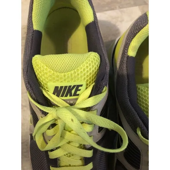 Nike Men's Flywire Athletic Running Low Top Sneakers Size 12US Grey/Neon Green