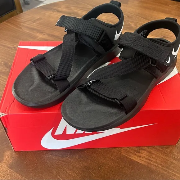 Nike Men’s Vista Sandals Size 13 Black Adjustable Strap Summer Sport Shoe NIB