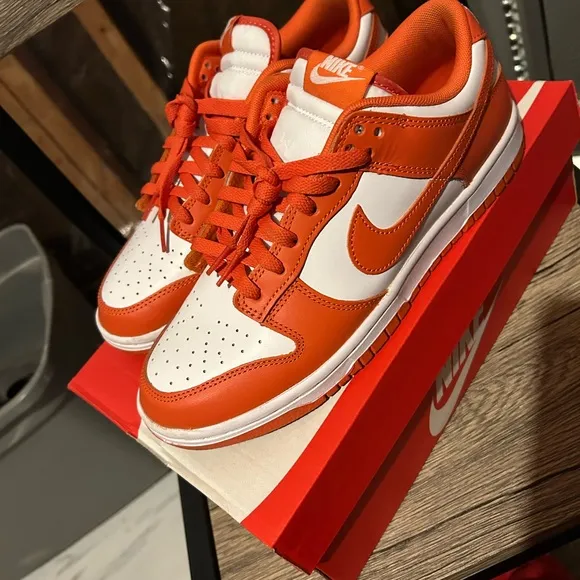 Nike Orange and White Sneakers Low-Top Dunk