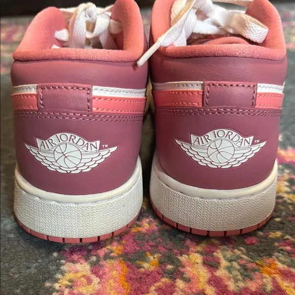 Nike Pink and White Low-Top Sneakers