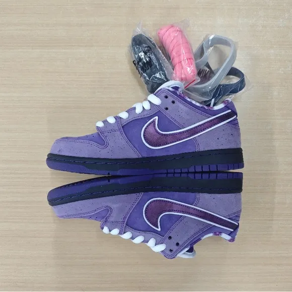Nike Purple and White Low-Top Sneakers