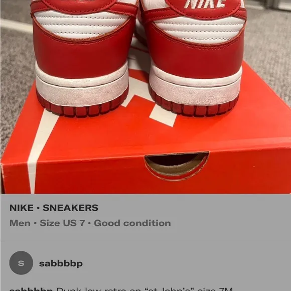 Nike Red and White Low-Top Sneakers