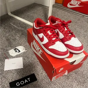 Nike Red and White Low-Top Sneakers