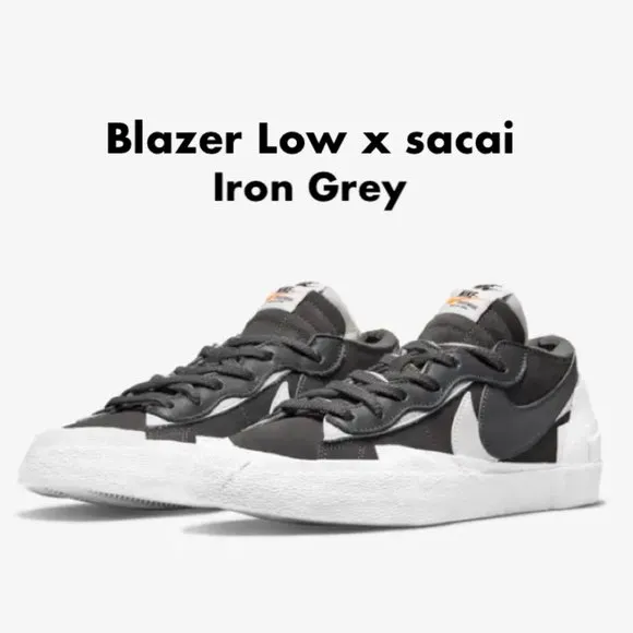 Nike Sacai Blazer Low Iron Grey Mens Sneakers 15