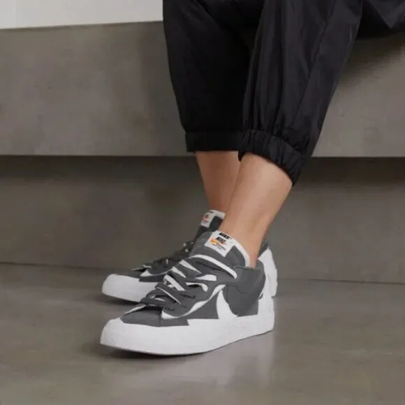 Nike Sacai Blazer Low Iron Grey Mens Sneakers 15