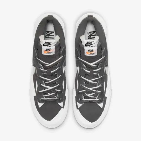 Nike Sacai Blazer Low Iron Grey Mens Sneakers 15