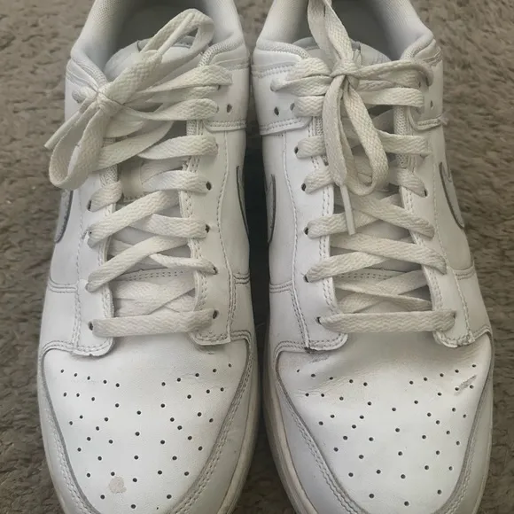 Nike White Low-Top Sneakers with Perforated Design