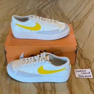 Nike women’s Blazer Platform White and Yellow Sneakers