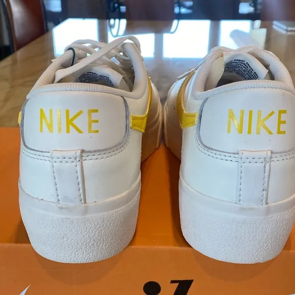 Nike women’s Blazer Platform White and Yellow Sneakers