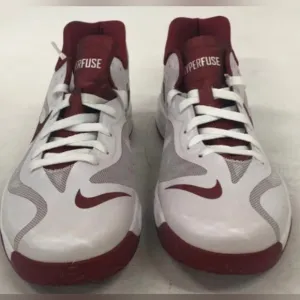 Nike Zoom Hyperfuse White Maroon Low Top Sneakers Size 13.5 New MSRP $140