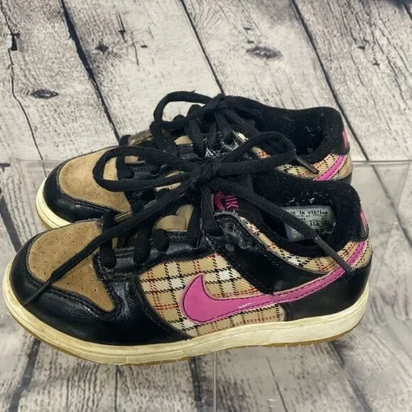 NIKE 2008 DUNK LOW TOP HEMP PLAID PINK FIRE SAIL SNEAKERS RARE 10.5