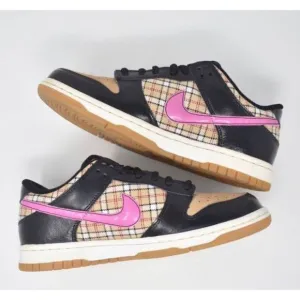 NIKE 2008 DUNK LOW TOP HEMP PLAID PINK FIRE SAIL SNEAKERS RARE 10.5