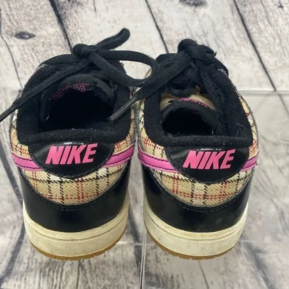 NIKE 2008 DUNK LOW TOP HEMP PLAID PINK FIRE SAIL SNEAKERS RARE 10.5