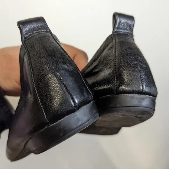 Nine West Garnham Black Ballet Flats Round Tie Rubber  Sole 7.5