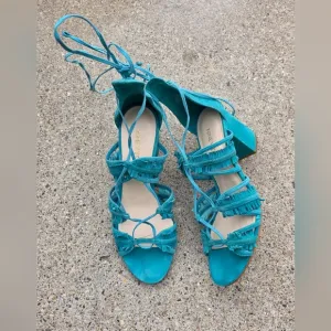 Nine West Turquoise Lace-Up Sandals Women Size 8