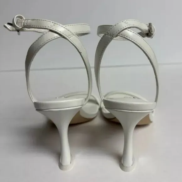 Nine West Women’s Nyra White Ankle Strap Sandals, Size 8 M