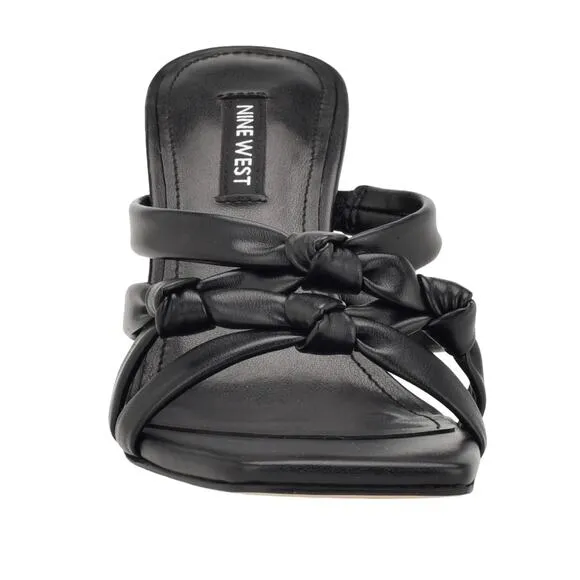 Nine West Women's Yeander Square Toe Slide Sandals Black Size 6