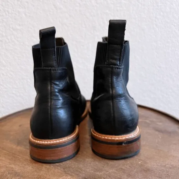 Nisolo Black Leather Carmen Chelsea Boot Ankle Booties Women's Size 8.5