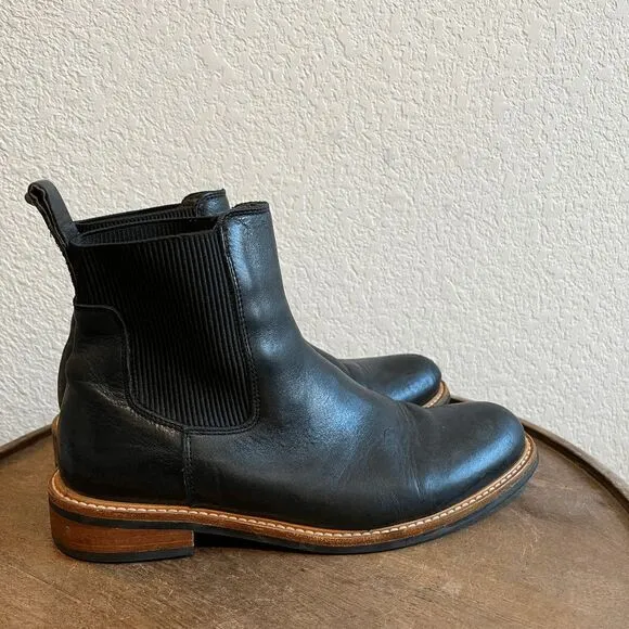 Nisolo Black Leather Carmen Chelsea Boot Ankle Booties Women's Size 8.5