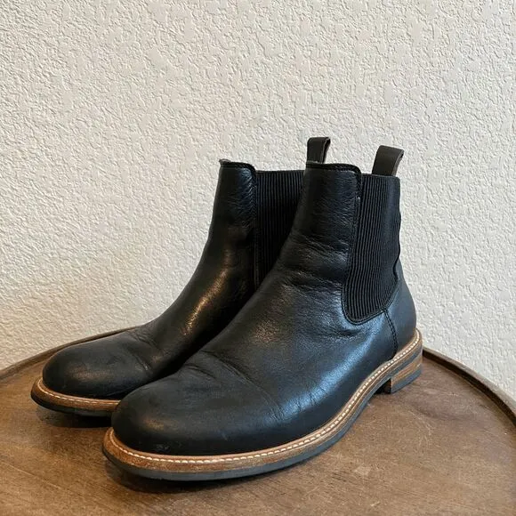 Nisolo Black Leather Carmen Chelsea Boot Ankle Booties Women's Size 8.5