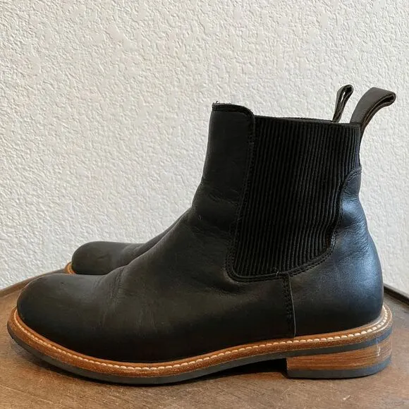 Nisolo Black Leather Carmen Chelsea Boot Ankle Booties Women's Size 8.5