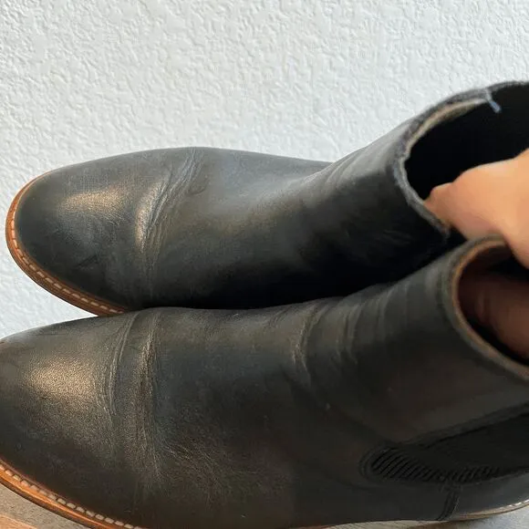 Nisolo Black Leather Carmen Chelsea Boot Ankle Booties Women's Size 8.5