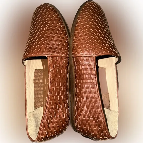 Nisolo Brown Woven Leather Loafers Slip-Ons