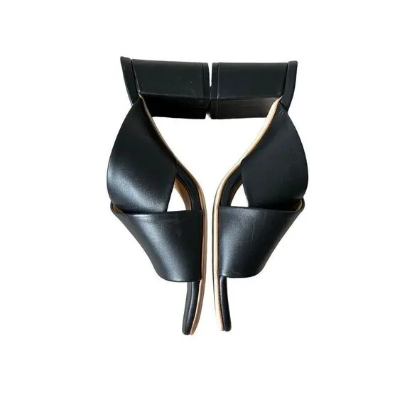 NISOLO Carina Cross Strap Mule Sandals Slides size 8.5 Leather