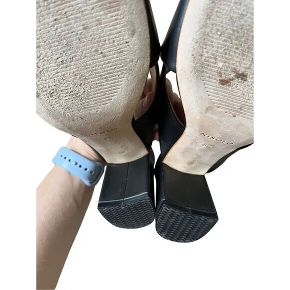 NISOLO Carina Cross Strap Mule Sandals Slides size 8.5 Leather