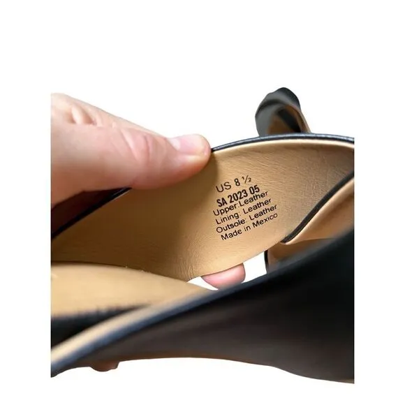 NISOLO Carina Cross Strap Mule Sandals Slides size 8.5 Leather