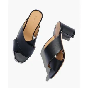 NISOLO Carina Cross Strap Mule Sandals Slides size 8.5 Leather