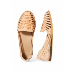 Nisolo Huarache Leather Sandals Slip On Almond Natural  9.5 NWB Anthropologie