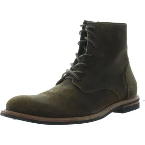 Nisolo Mens Brown Solid Faux Suede Combat &amp; Lace-Up Boots NWOB