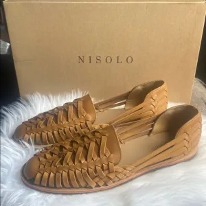 Nisolo Men’s Huarache Woven Saddle Brown Leather Loafers Size 11 NWB &amp; Dustbag
