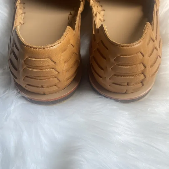 Nisolo Men’s Huarache Woven Saddle Brown Leather Loafers Size 11 NWB &amp; Dustbag